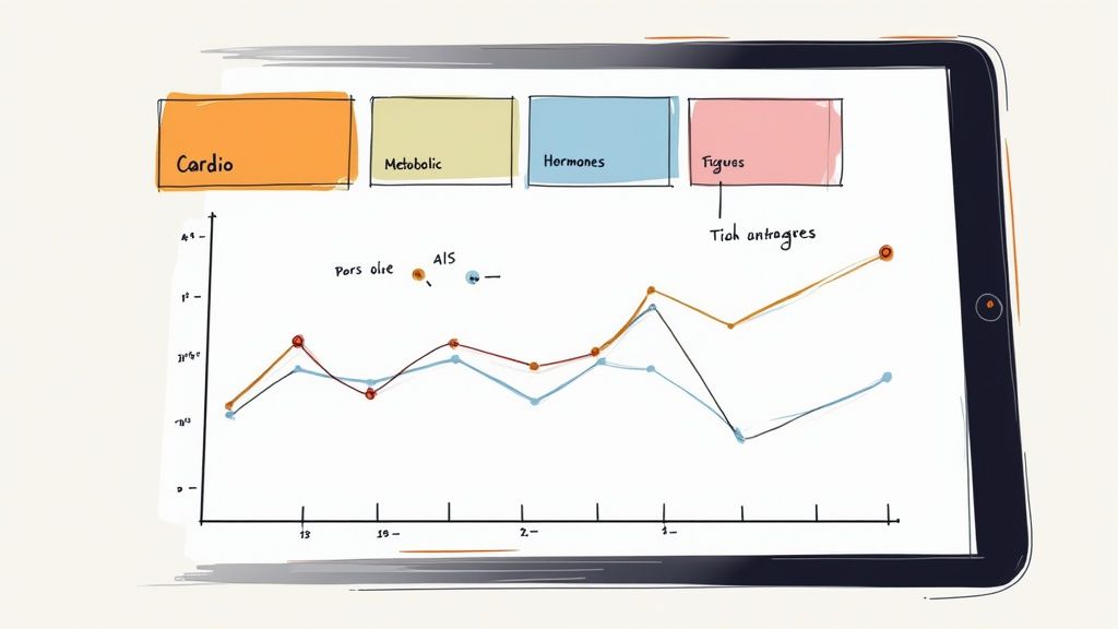 A person looking at a health dashboard on a tablet