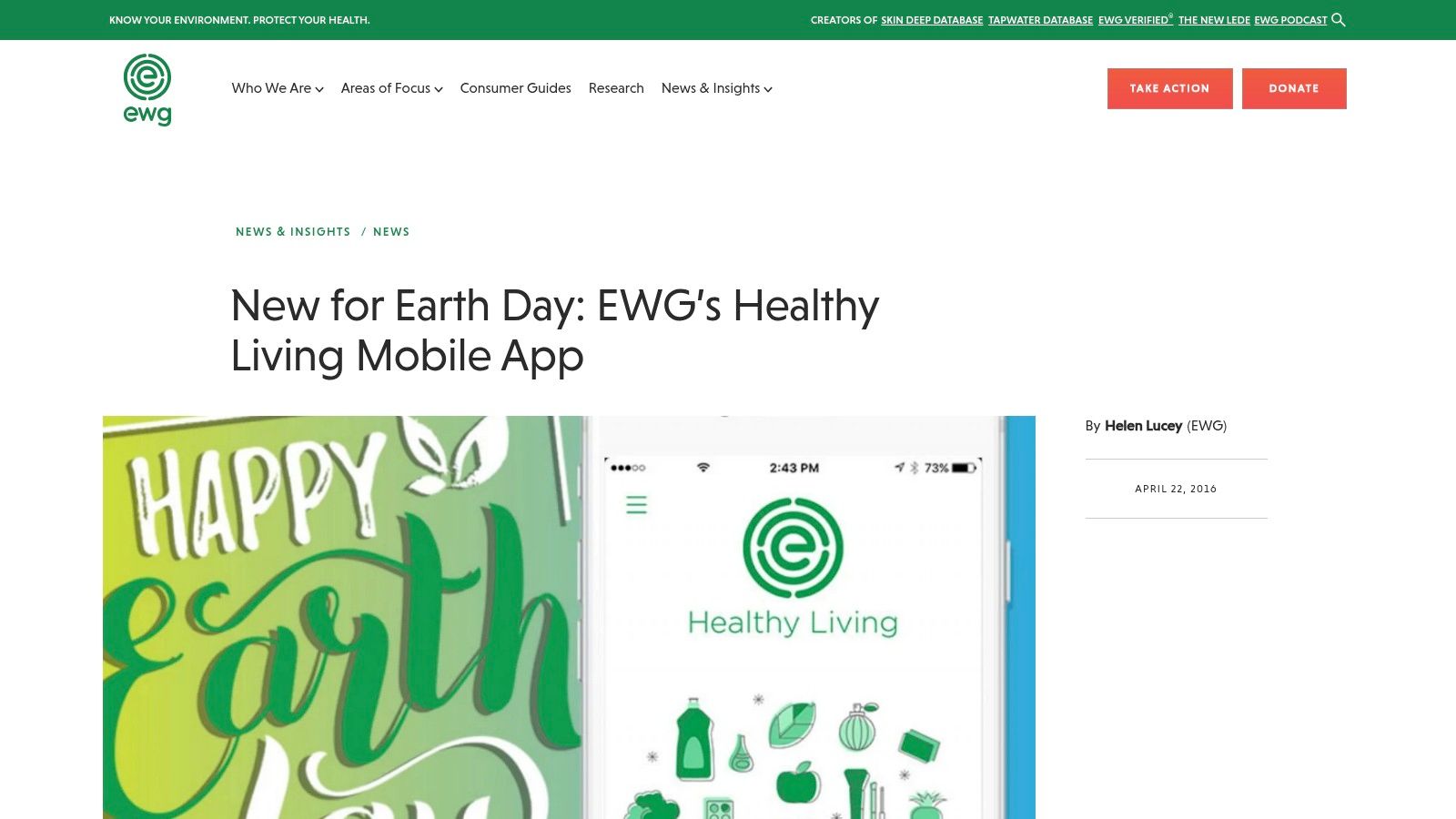 The EWG Healthy Living app displaying a product score and highlighting key ingredient concerns.