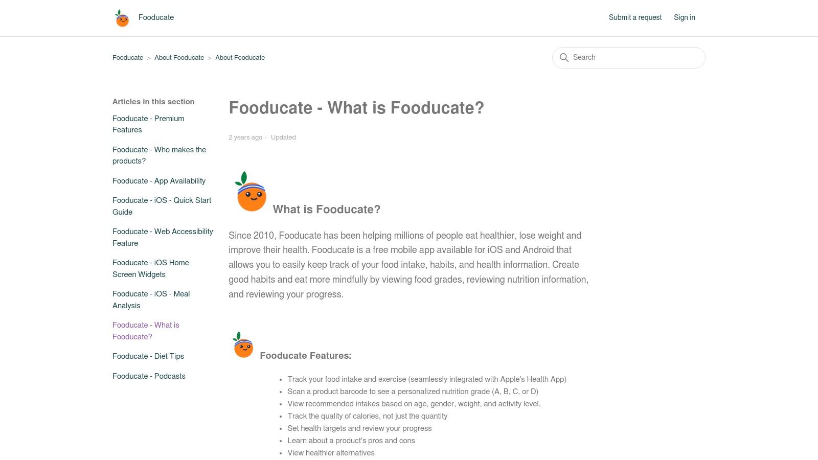 Fooducate app showing a nutrition grade for a product and highlighting its key nutritional information.