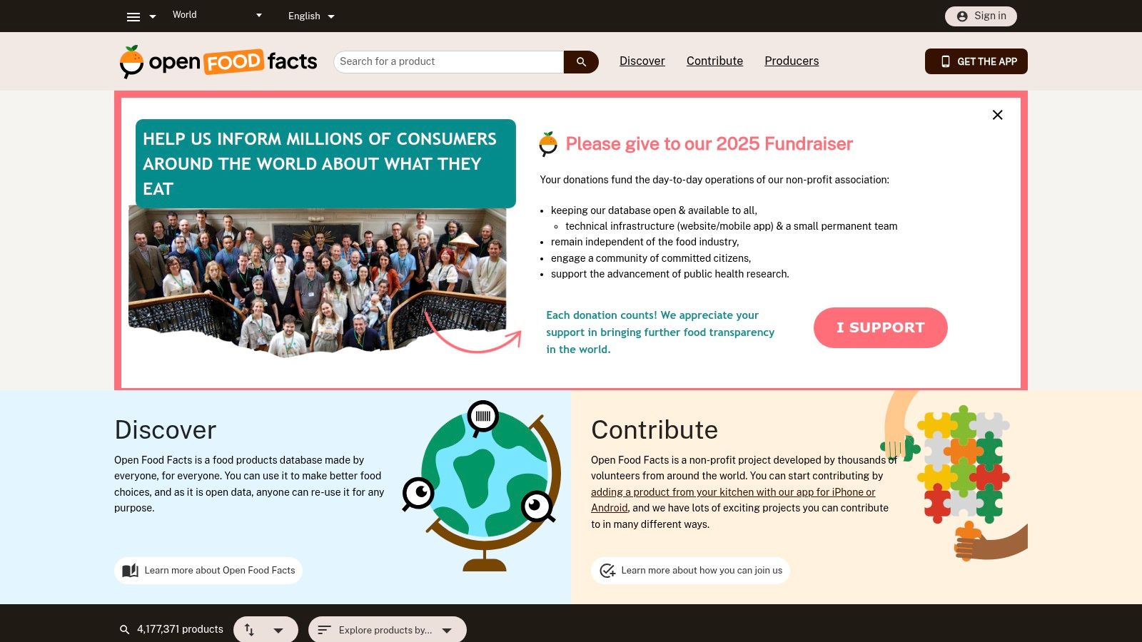 Open Food Facts — Open Database & Scanner