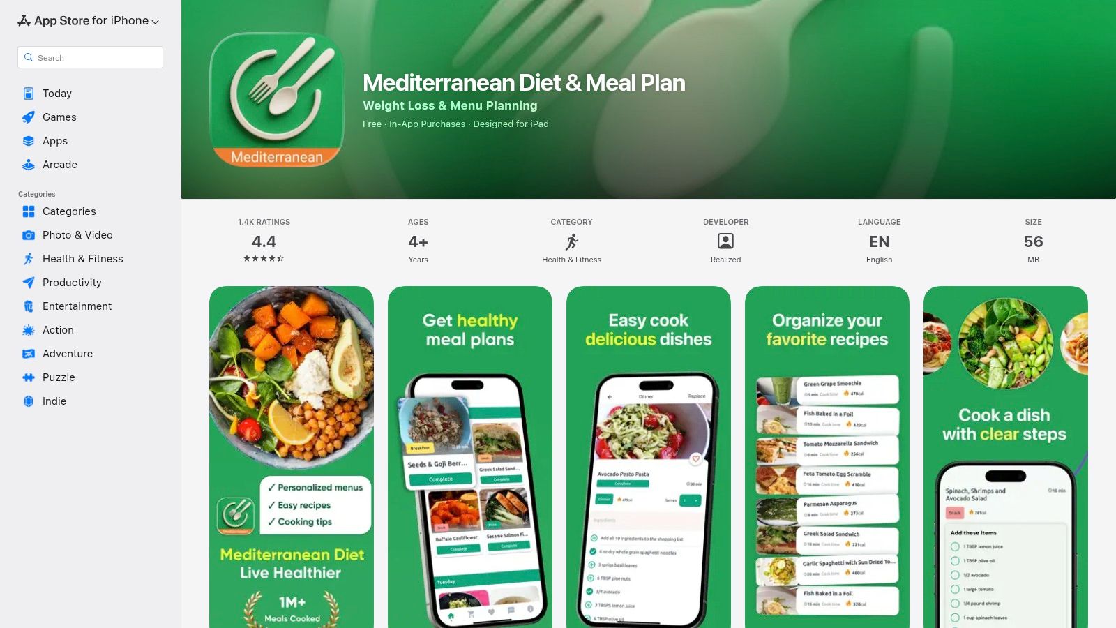 Mediterranean Diet & Meal Plan (App)