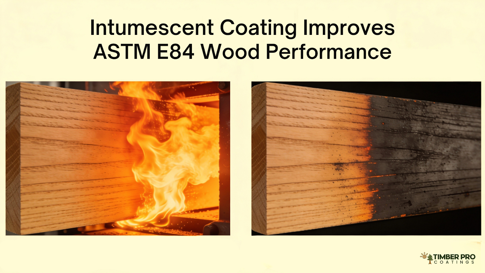 Intumescent fire-retardant coating improving ASTM E84 performance of wood
