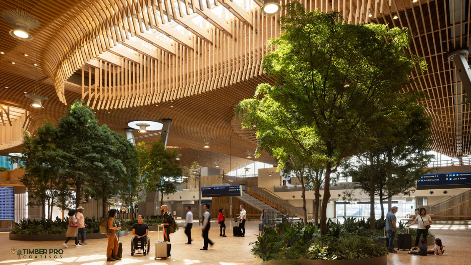 Well-designed exposed wood interior achieved through proper ASTM E84 planning