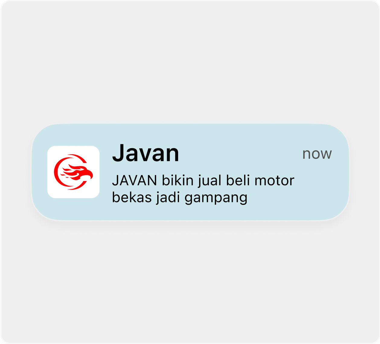 Notifikasi download aplikasi JAVAN