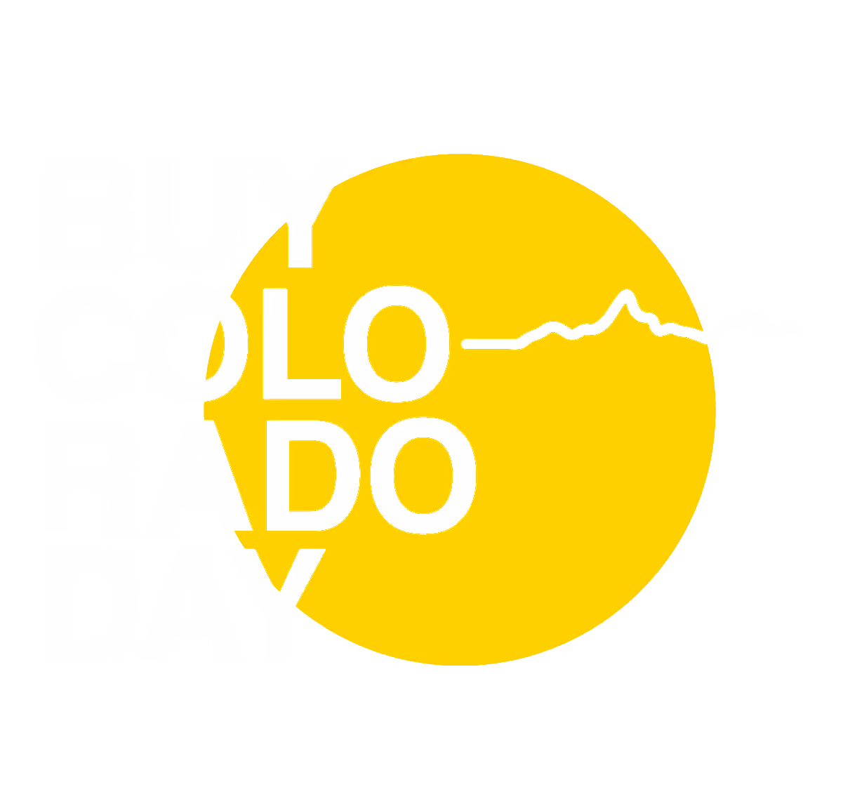 Yellow circle with white text 'COLORADO' and a mountain outline inside the circle.