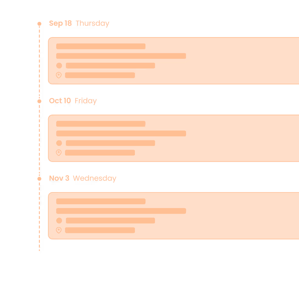 Orange graphic illustration of a calendar layout symbolizing the "Webinars & Events" section in the OpenSesame Resource Hub, highlighting upcoming virtual learning sessions and professional development opportunities.