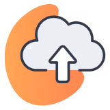 Cloud upload icon representing scalable online training solutions, symbolizing how OpenSesame delivers flexible learning programs that grow with your workforce needs.