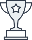 Trophy with a star emblem on its front.
