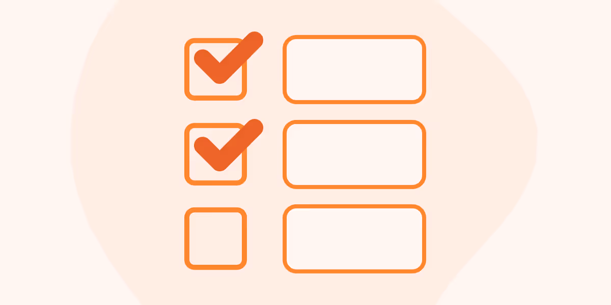 Three pairs of orange checkboxes with two pairs checked and one unchecked on a light background.