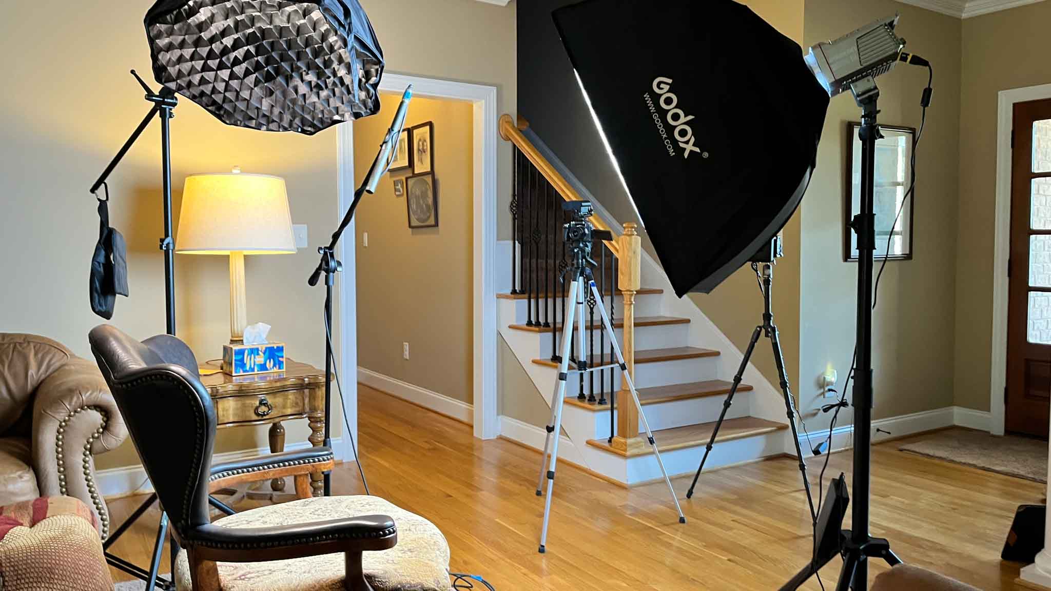 Interview setup for the Bryant Interview on schools