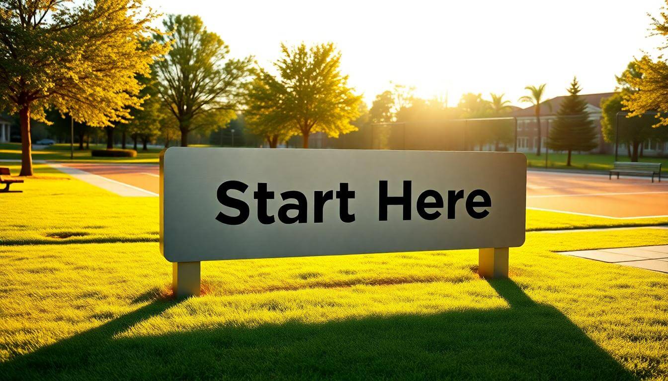 Start Here sign