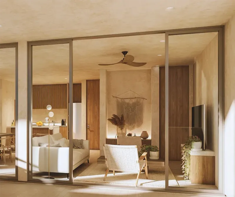 Constelada Tulum penthouse living room