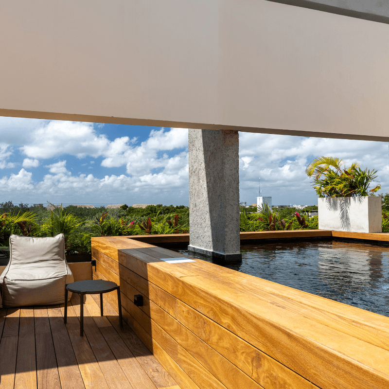 Constelada Tulum rooftop terrace with pool