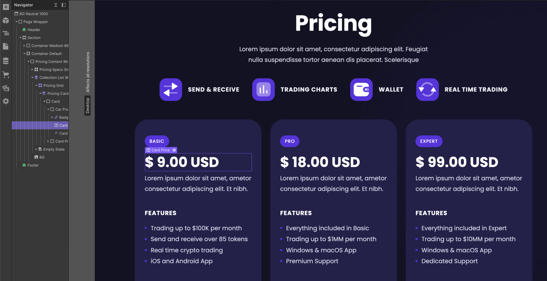 eCommerce Products - Crypto Webflow Template