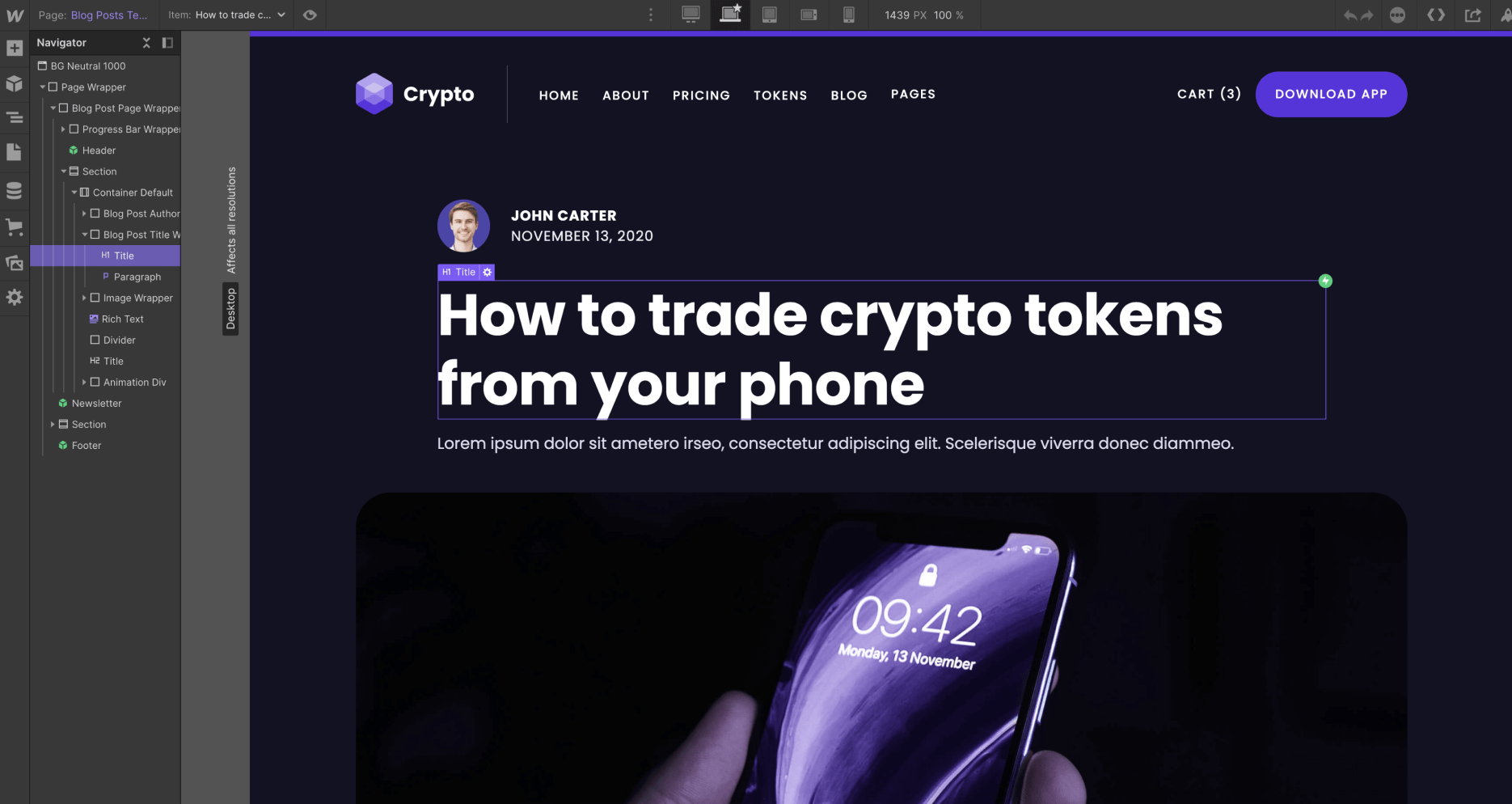 CMS Page - Crypto Webflow Template