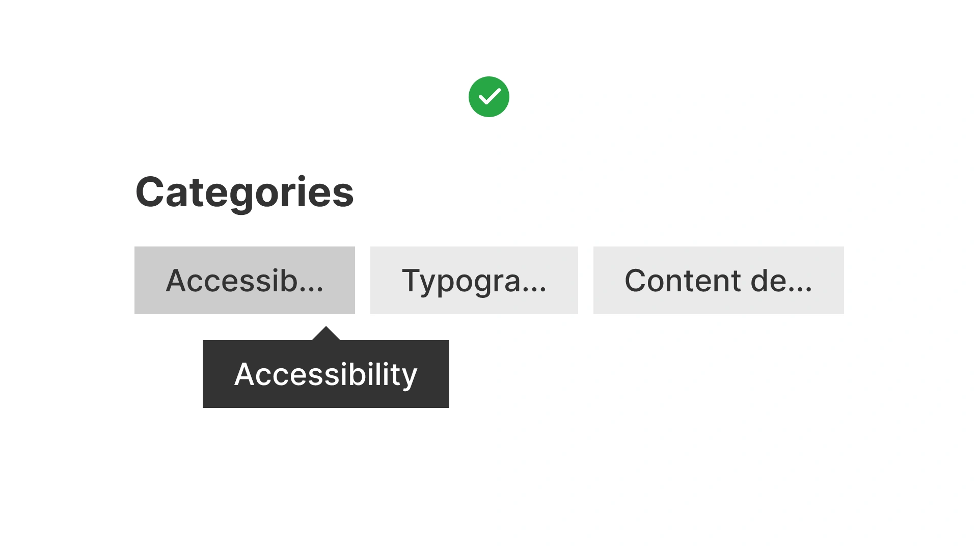 Good example shows truncated category labels with tooltip for full text
