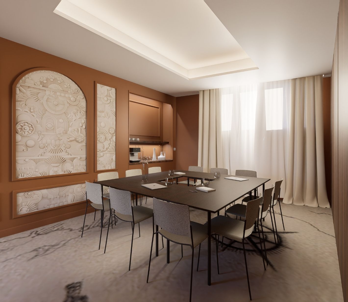 Seminar room at the Grand Hotel de Courtoisville in Saint-Malo, a 4-star hotel ideal for meetings and team building.