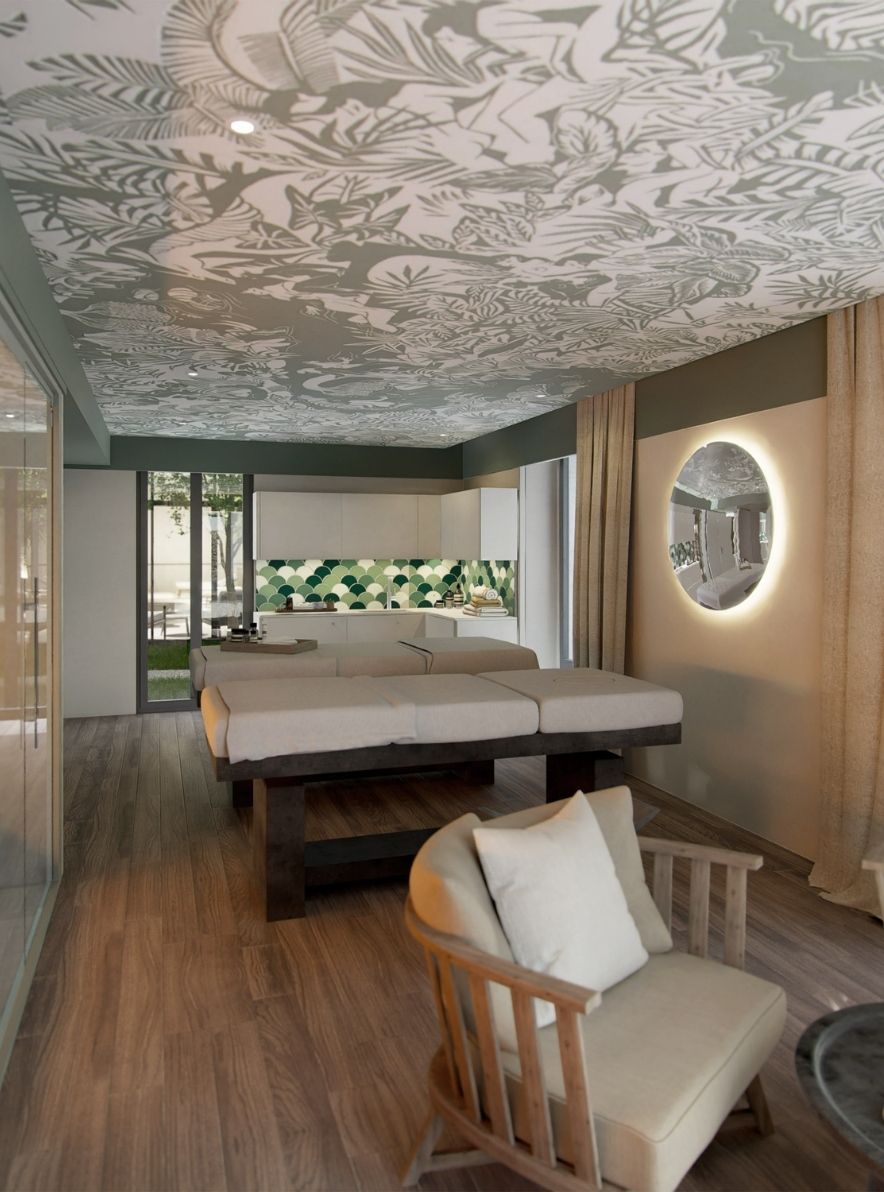 Massage tables at the Grand Hotel de Courtoisville in Saint-Malo, luxury spa with body and facial treatments.