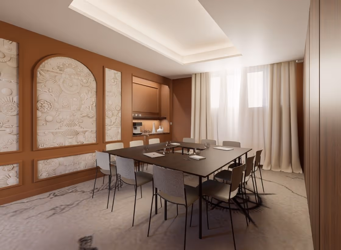 La Rochebonne seminar room at the Grand Hotel de Courtoisville in Saint-Malo, a 4-star spa hotel in Brittany for meetings and team building.