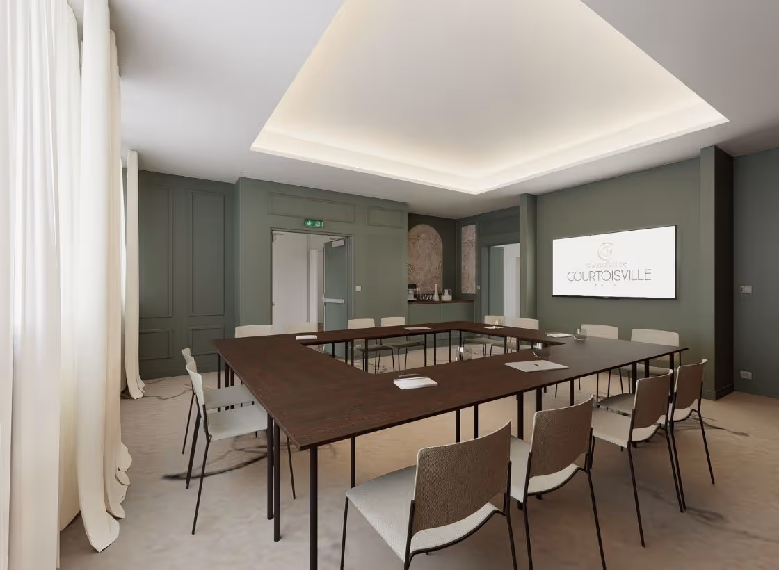 Salon L'Éventail at the Grand Hotel de Courtoisville in Saint-Malo, a 4-star spa hotel in Brittany ideal for meetings and seminars.