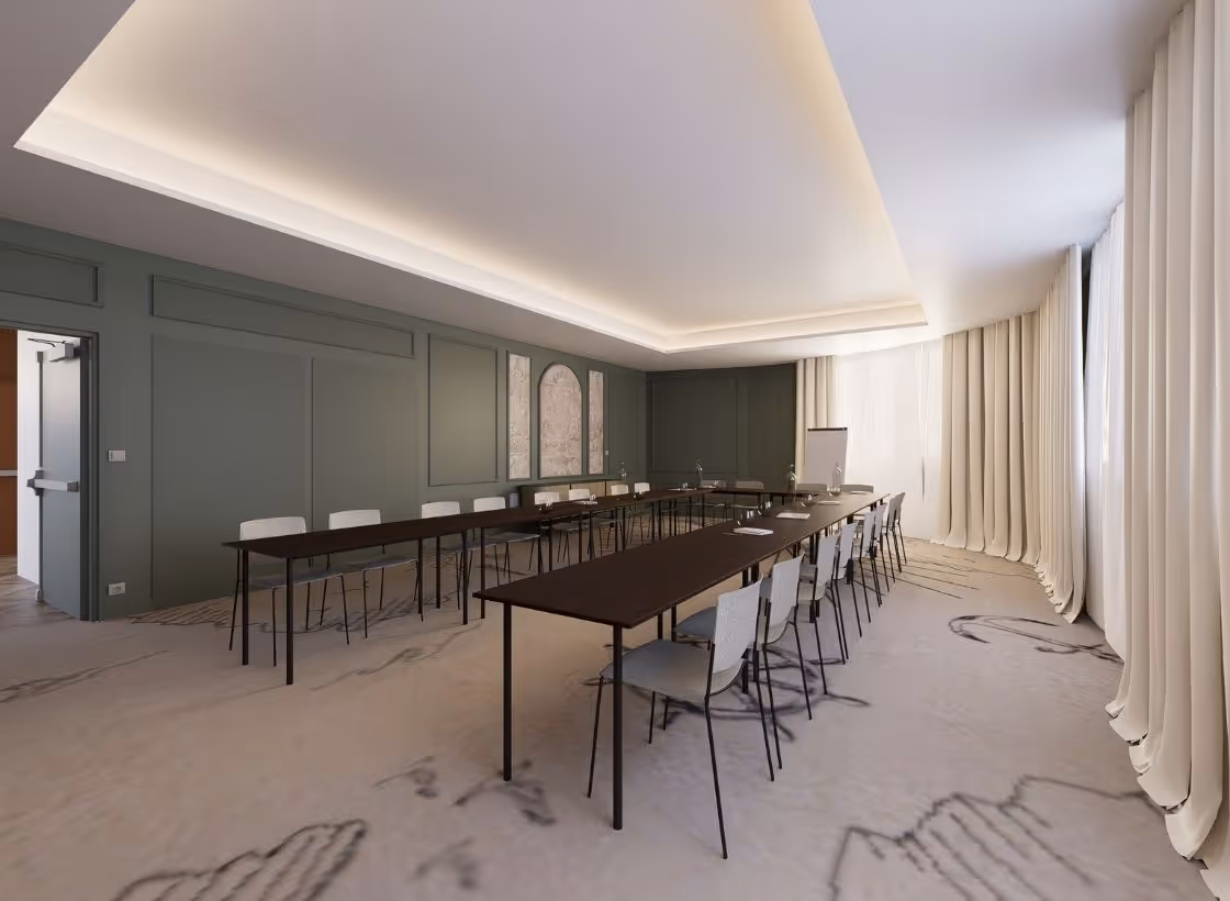 Salon L'Atlantique at the Grand Hotel de Courtoisville in Saint-Malo, a 4-star spa hotel in Brittany with seminar spaces.