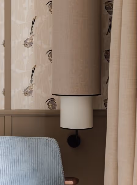 Lighting decoration in a room at the Grand Hotel de Courtoisville in Saint-Malo, a luxury spa hotel.