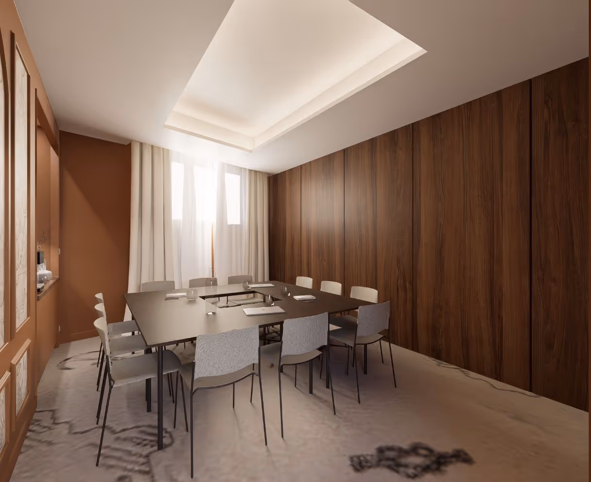 Small seminar room at the Grand Hotel de Courtoisville in Saint-Malo, 4-star spa hotel with parking.