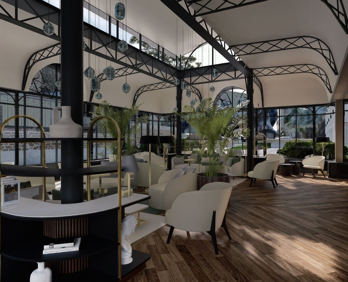 Common area of the Grand Hotel de Courtoisville in Saint-Malo, a 4-star spa hotel in Brittany.