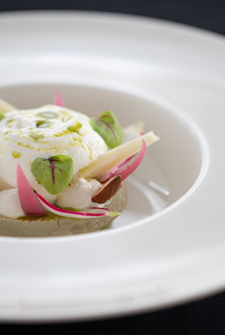 Dessert from the restaurant of the Grand Hotel de Courtoisville in Saint-Malo, refined gastronomy and Breton sweets.