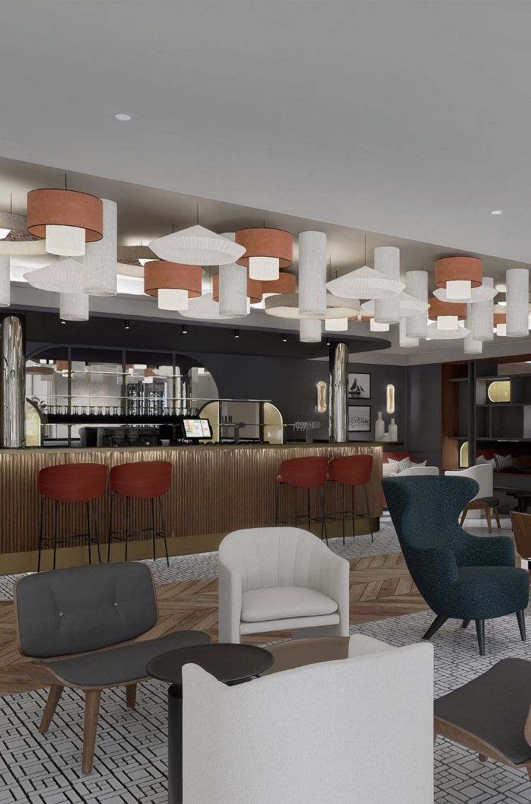 The Baccara Bar at the Grand Hotel de Courtoisville in Saint-Malo, a luxury 4-star spa hotel in Brittany.