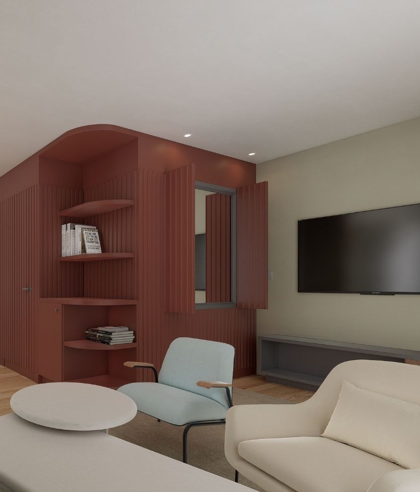 Fauteuils confortables dans la Suite Familiale du Grand Hôtel de Courtoisville, parfaits pour des vacances en famille à Saint-Malo.