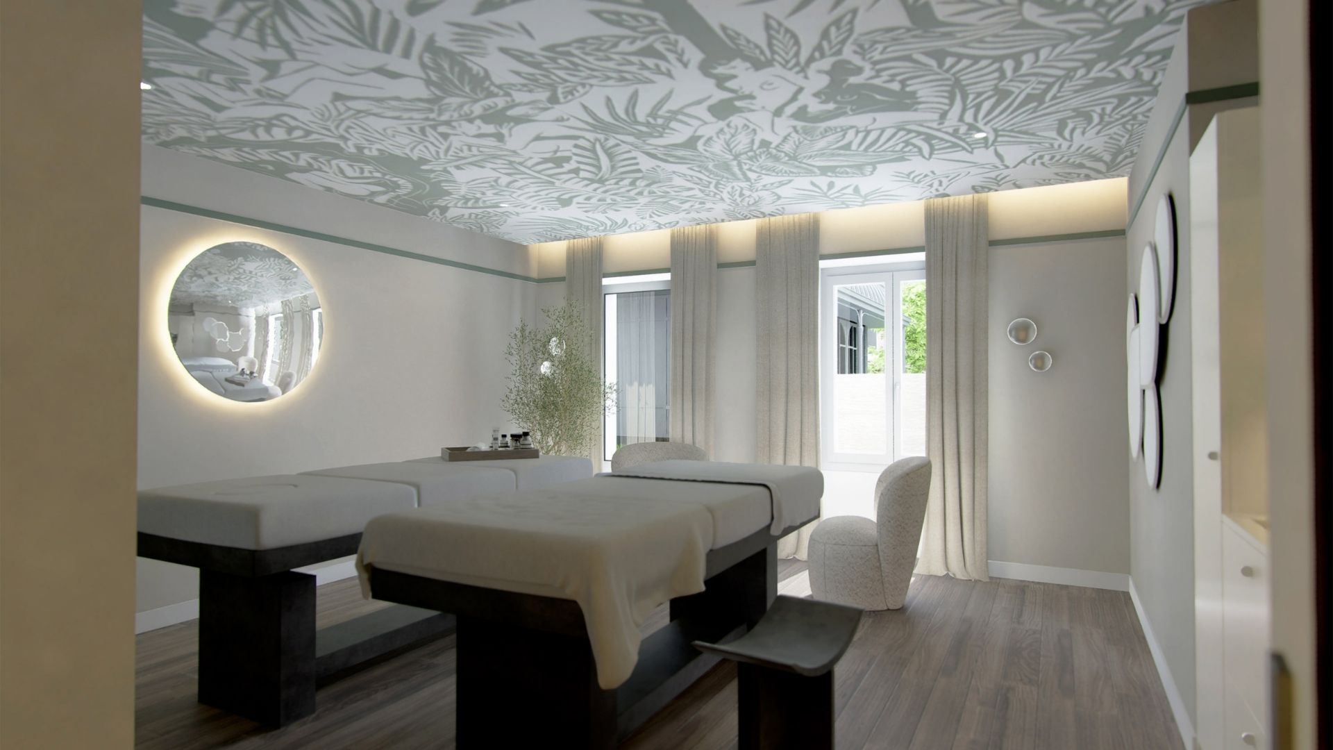 Cabine de soin duo pour weekend romantique au Grand Hôtel de Courtoisville à Saint-Malo, hôtel 4 étoiles en Bretagne.
