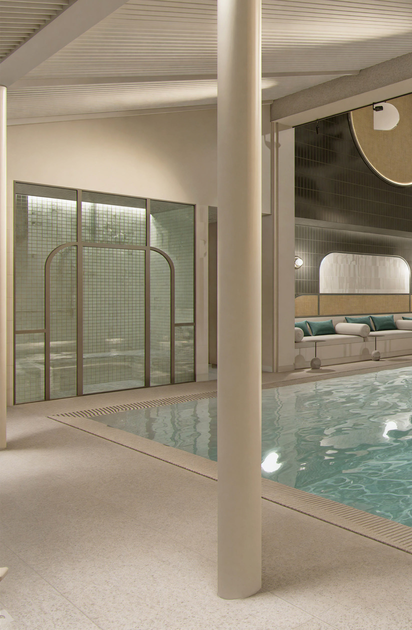 Hammam du spa au Grand Hôtel de Courtoisville à Saint-Malo, hôtel spa 4 étoiles de luxe en Bretagne avec espace bien-être.