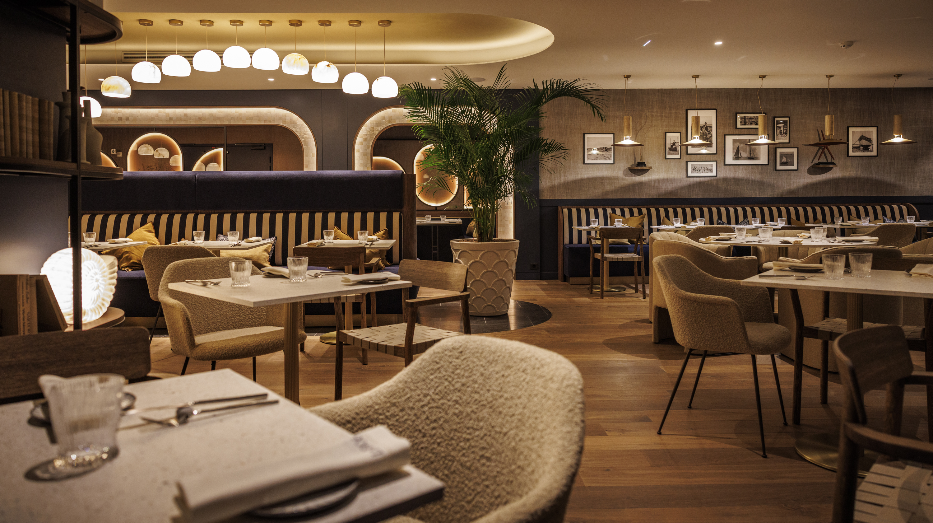 Shells and seafood from the gourmet restaurant at the Grand Hotel de Courtoisville in Saint-Malo, a 4-star spa hotel by the sea.