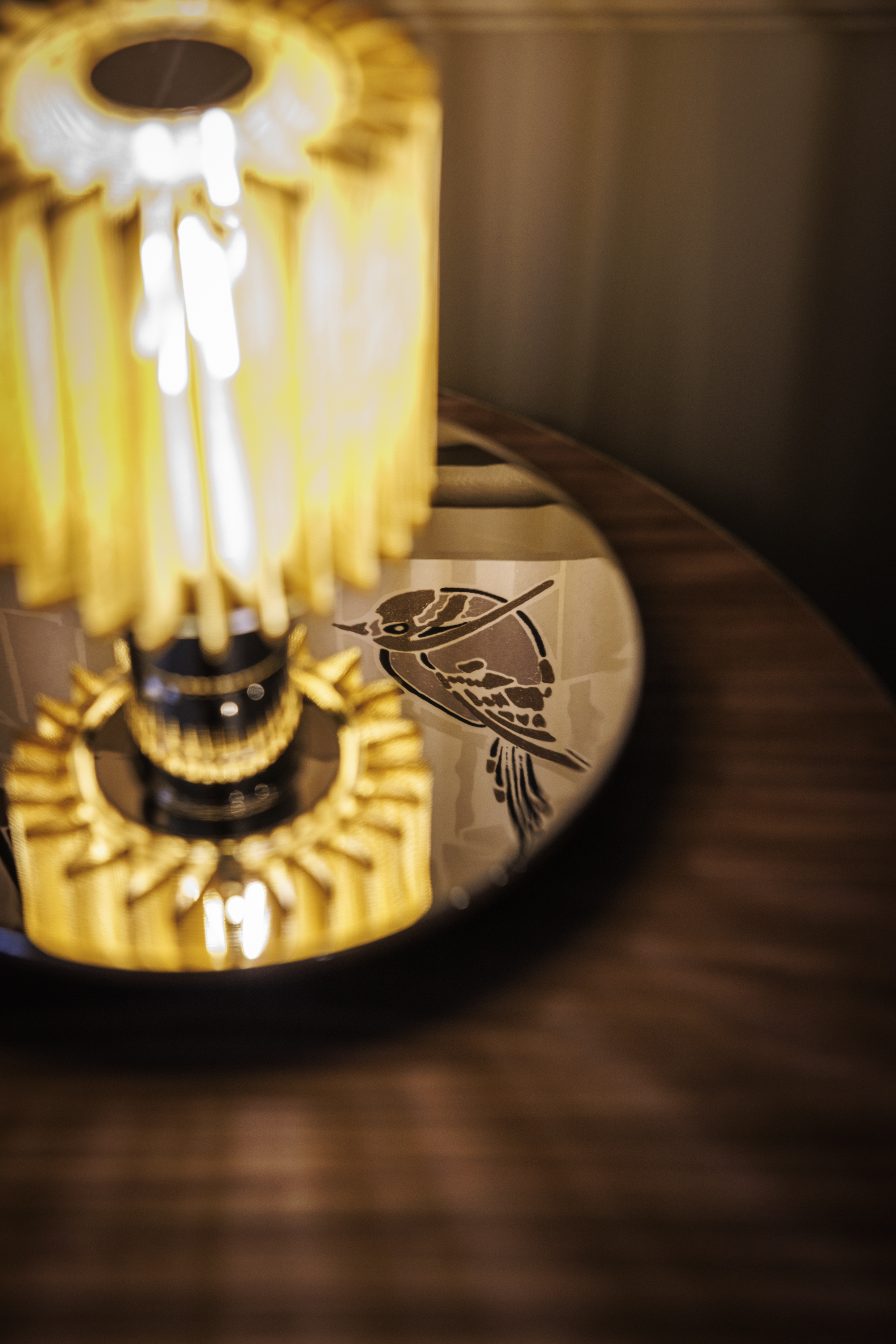 Decorative wallpaper in a room at the Grand Hotel de Courtoisville in Saint-Malo, a 4-star spa hotel in Brittany.