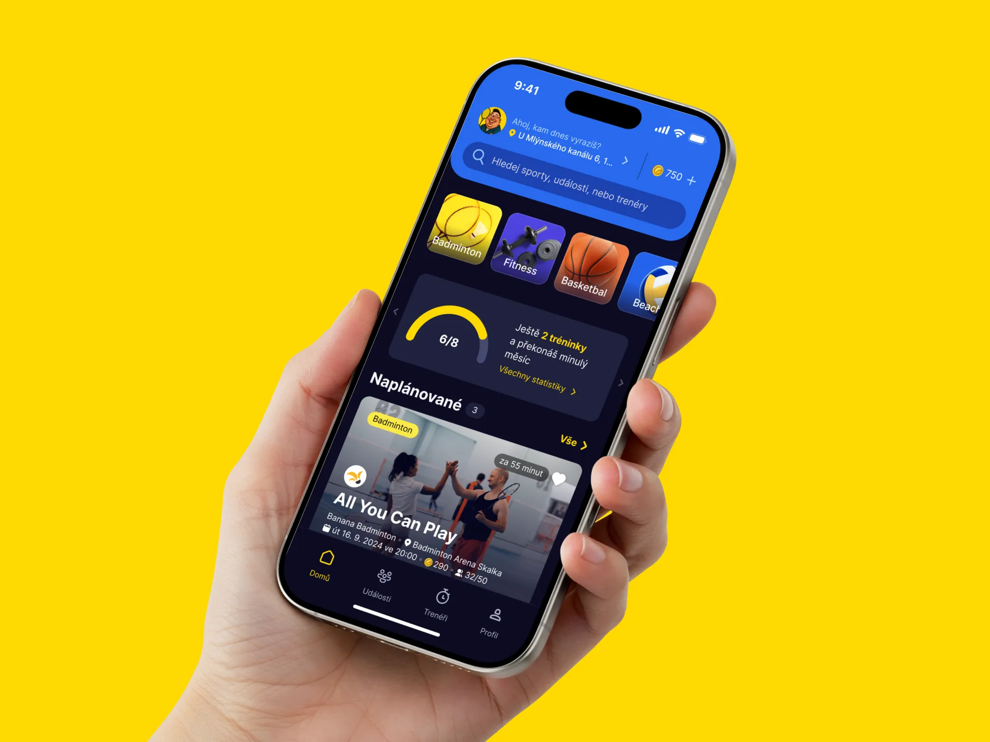 Design aplikace Banana Sport