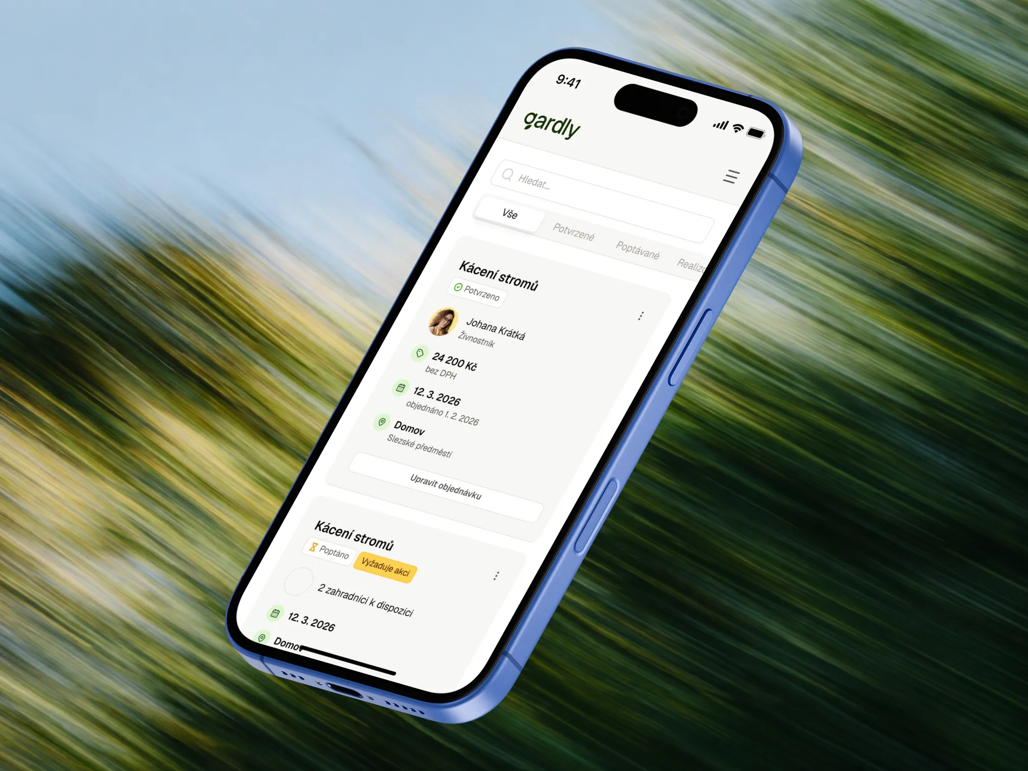 Design mobilní aplikace Gardly