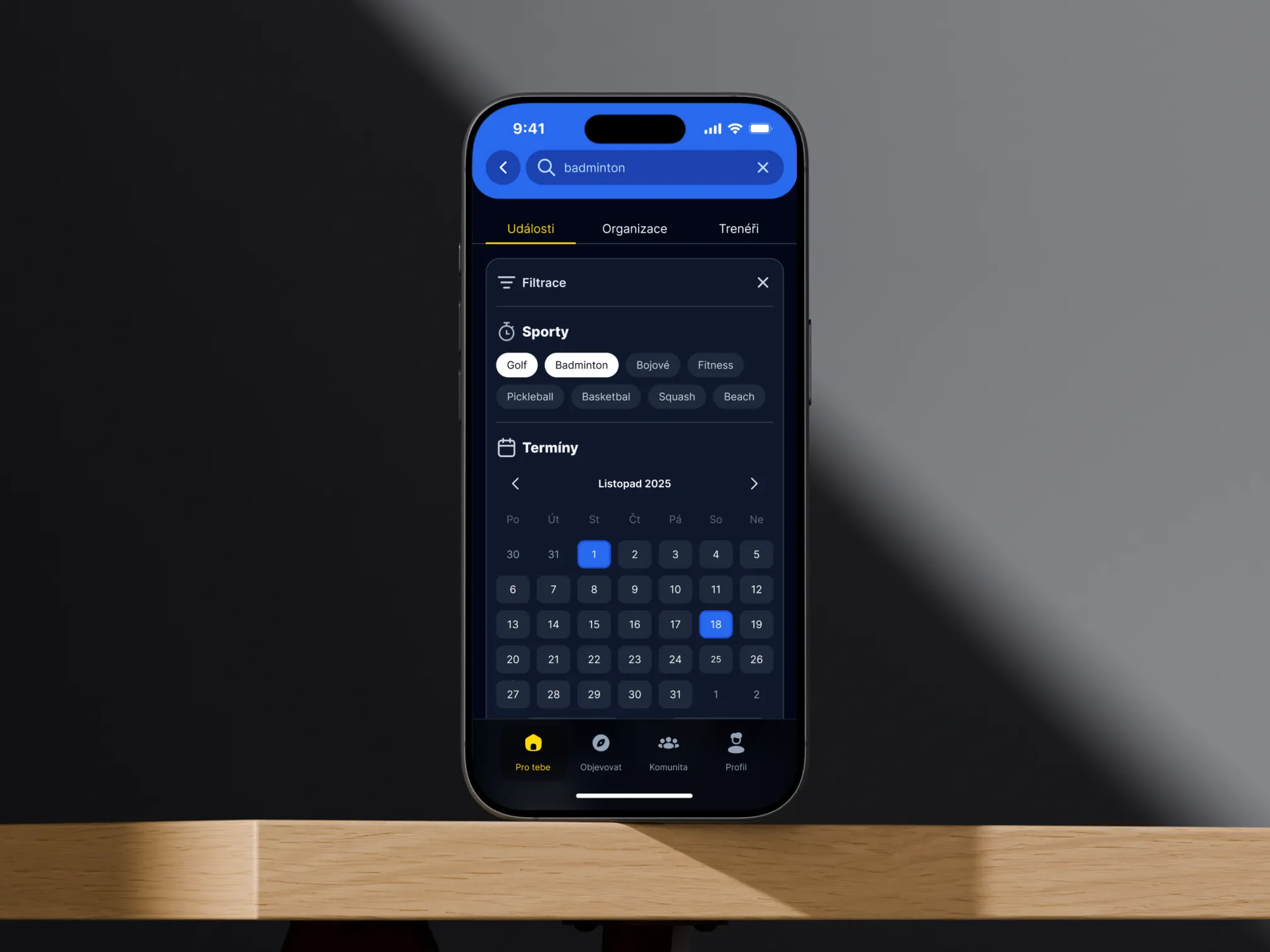 Design UI prvků v aplikaci Banana Sport