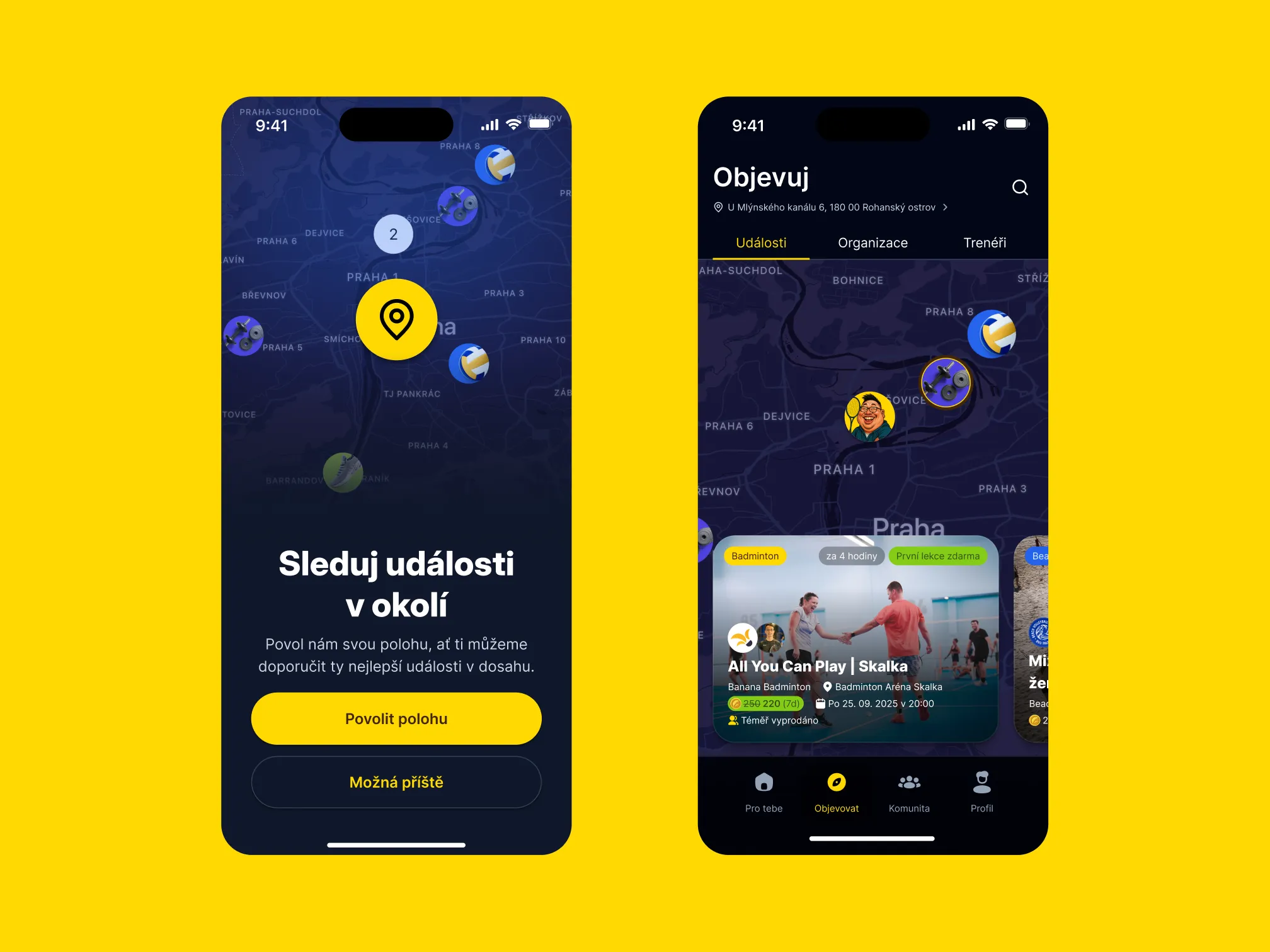 Design UI prvků v aplikaci Banana Sport