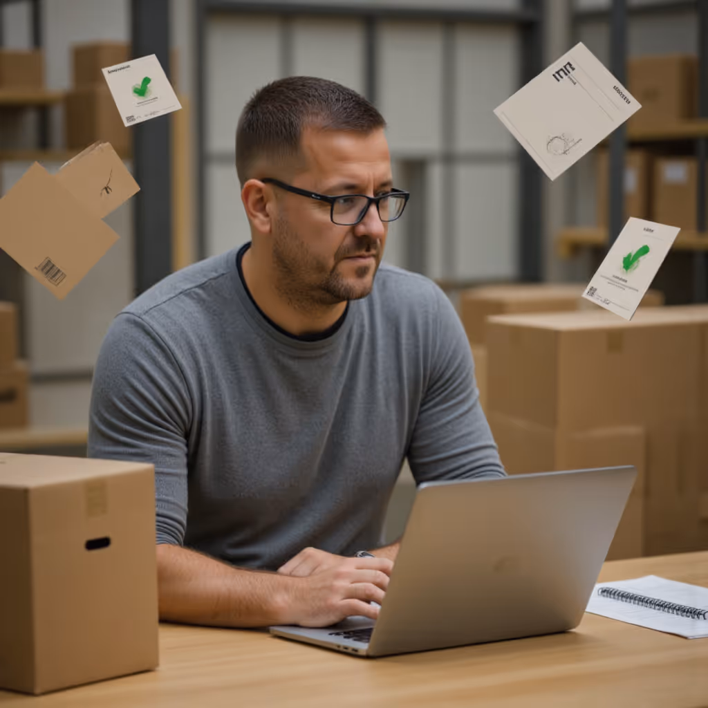 Banner zeigt JTL-Wawi Prime by Seller Auftrag mit falscher Versandart und teurem Label vor automatisierter, korrekter Auswahl
