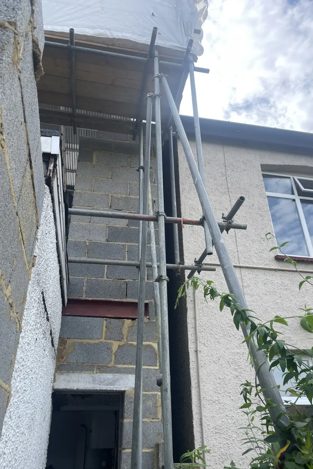 Schedule of Condition outside the property with scaffolding