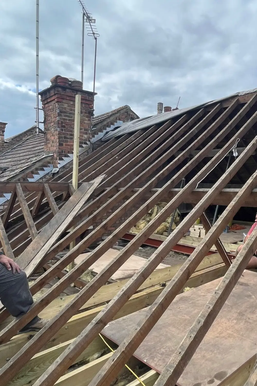 Party Wall Notice outside property roof in progress