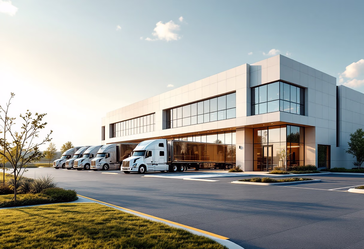 [background image] image of logistics hub (for a trucking company)