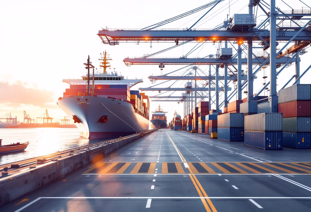 [background image] image of logistics hub (for a trucking company)