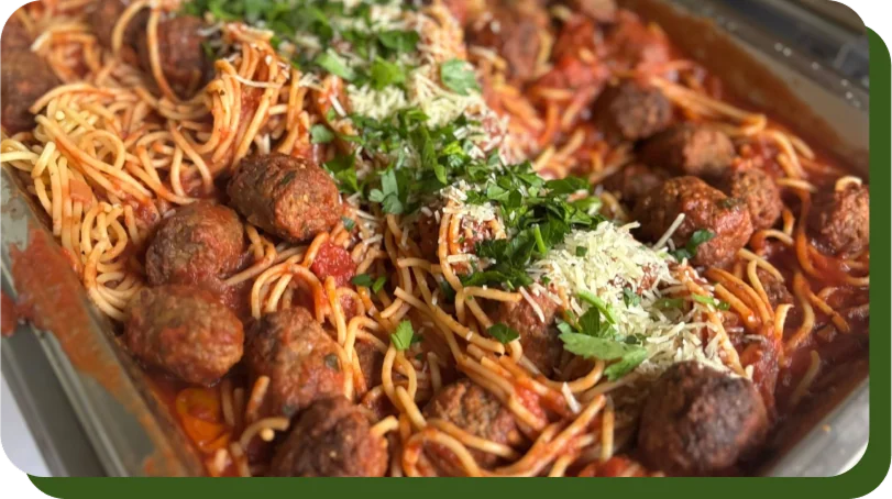 Spaghetti and meatball dinner