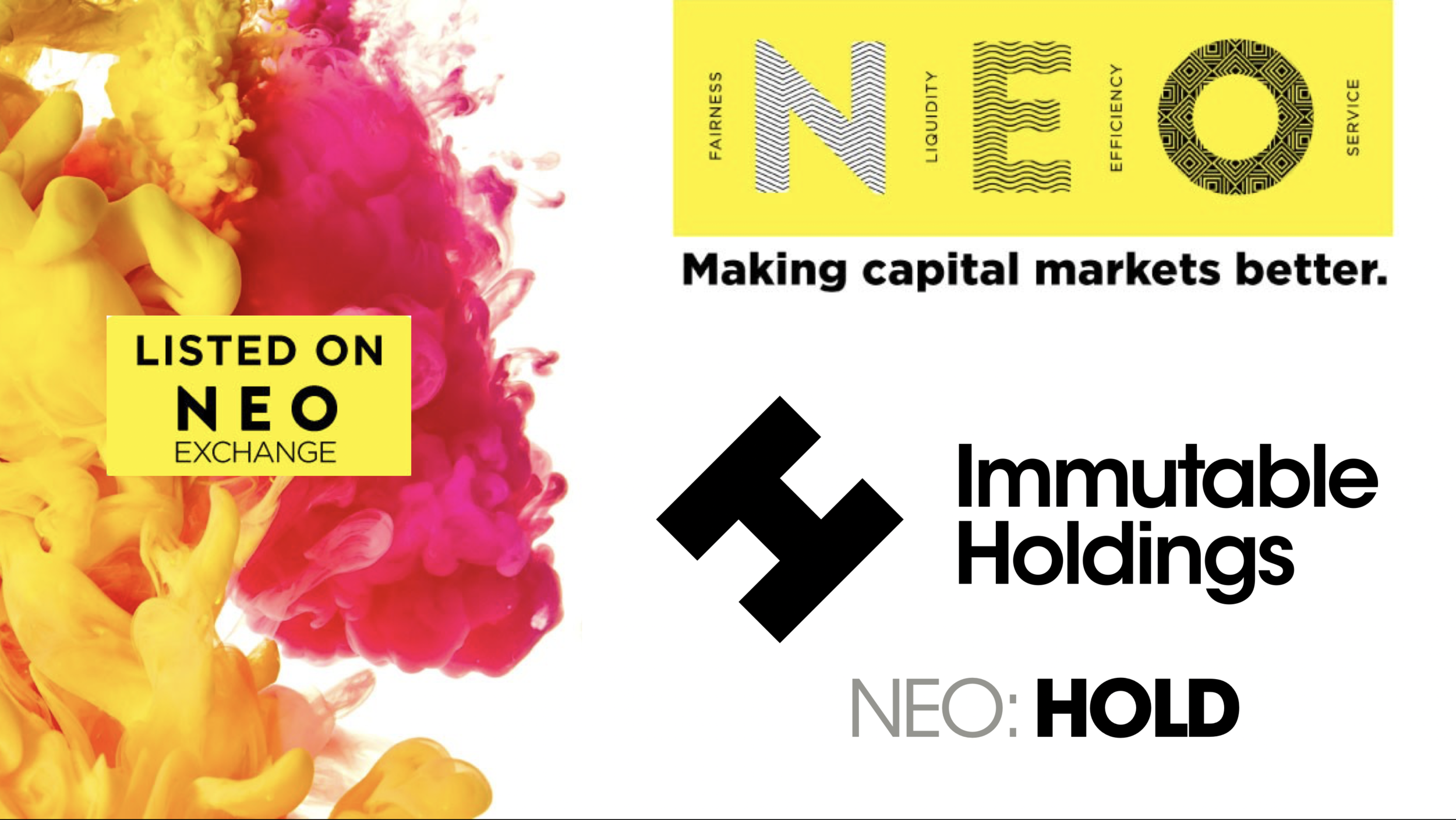 Immutable Holdings Goes Public On The NEO Exchange