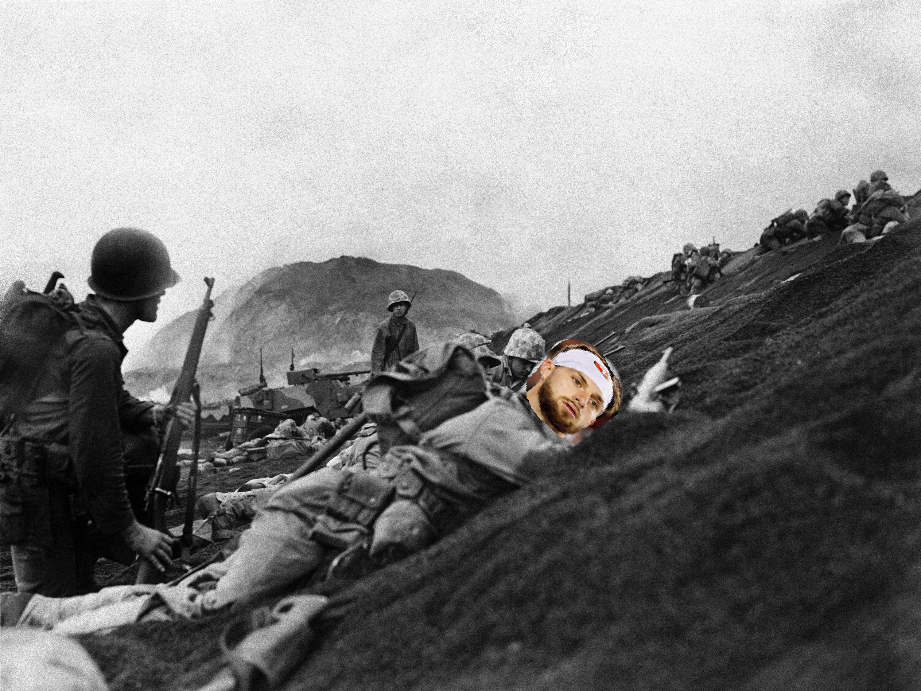 Ricky Pearsall edited into the Iwo Jima flag raising photograph