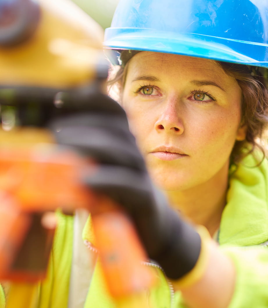 a surveyor working outside