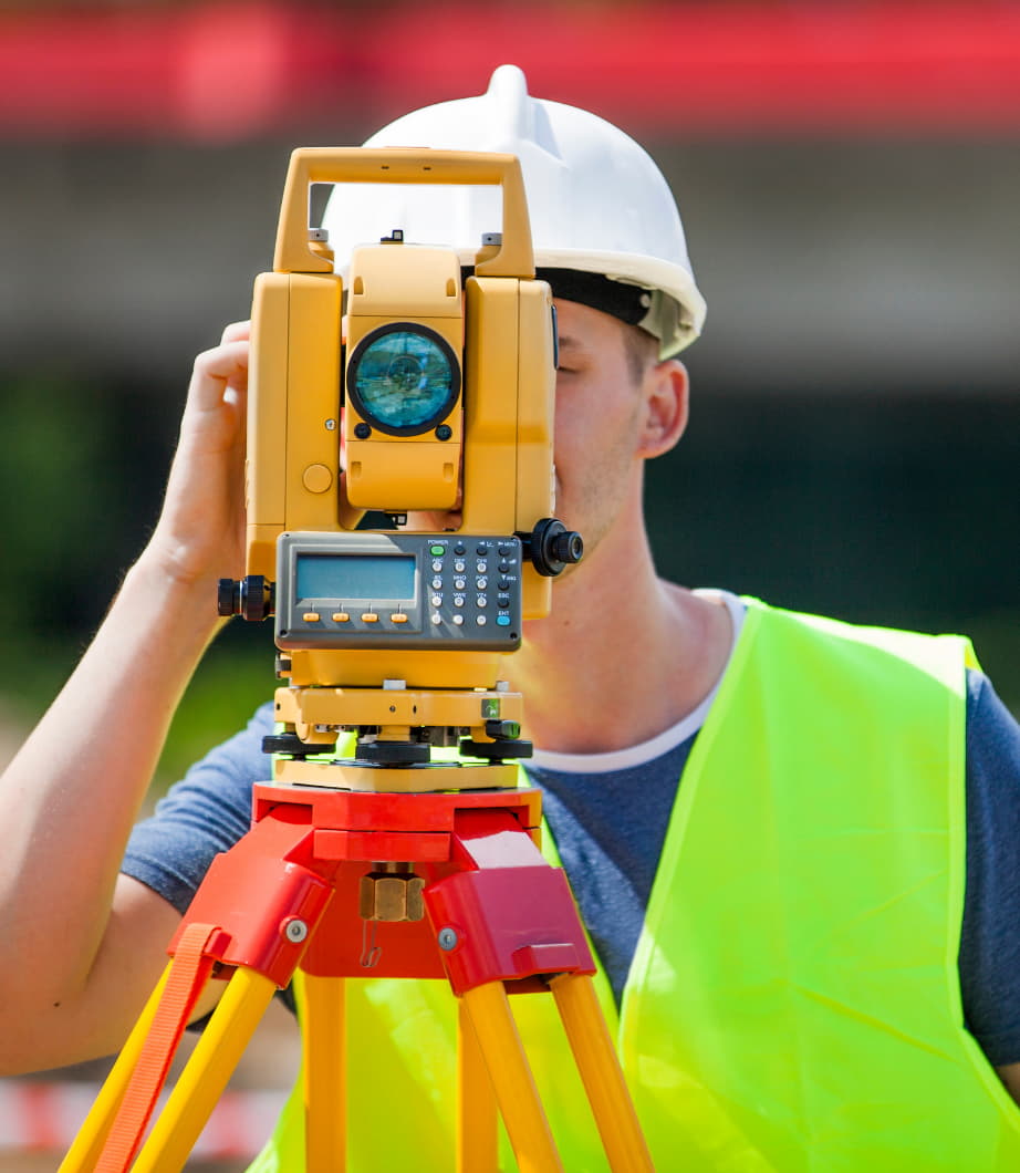 a surveyor working outside