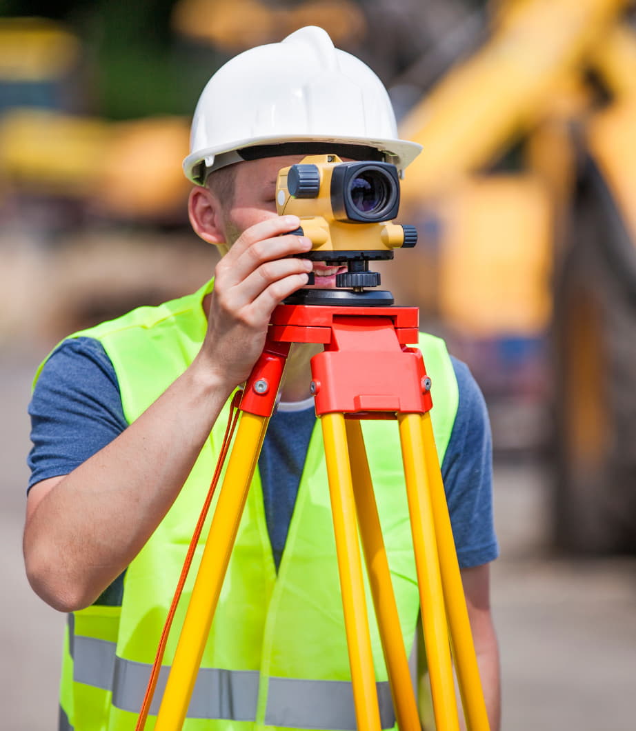 a surveyor working outside